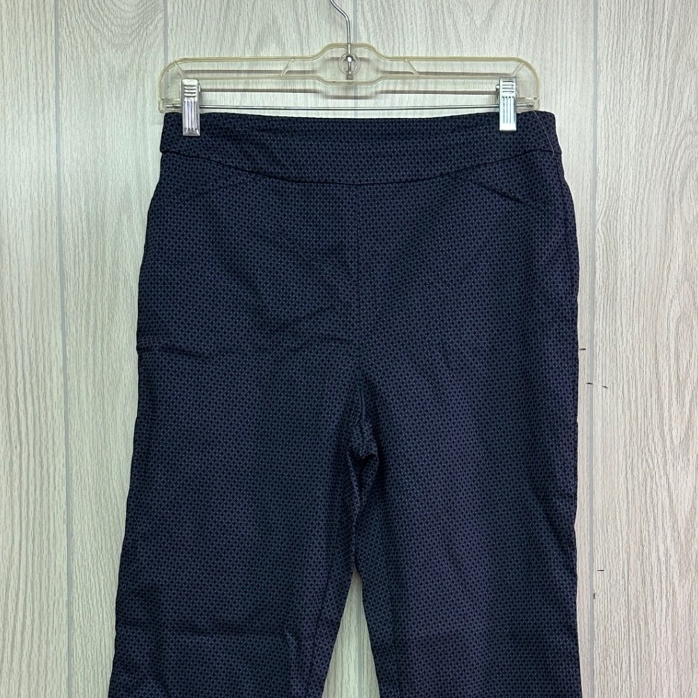 Tribal Audrey Ankle Pants Navy Blue Micro Pattern Stretch Pull On‎ Trousers 2